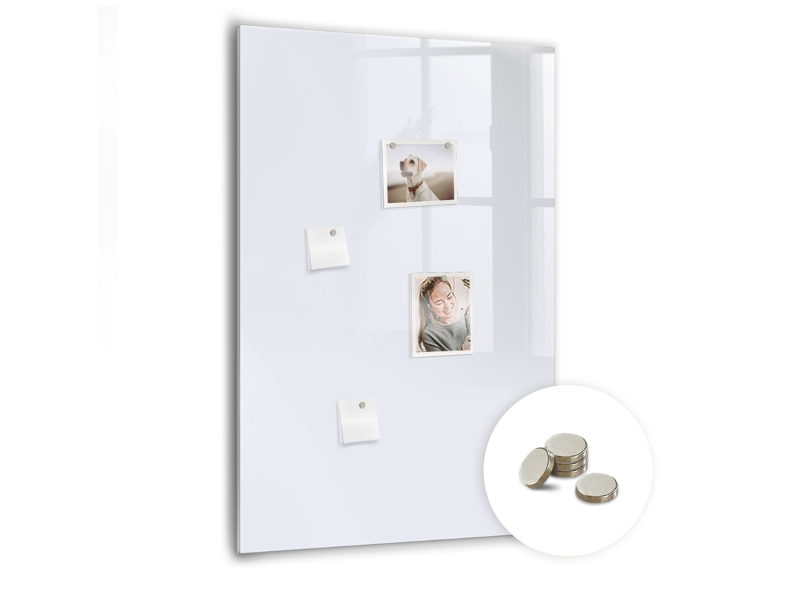 Quadro De Vidro Magnético Branco Escuro Para A Sala De Estar Espelharte (70x100 Cm)