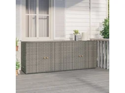 Vidaxl Armário De Arrumação P/ Jardim 198x55,5x80 Cm Vime Pe Cinzento