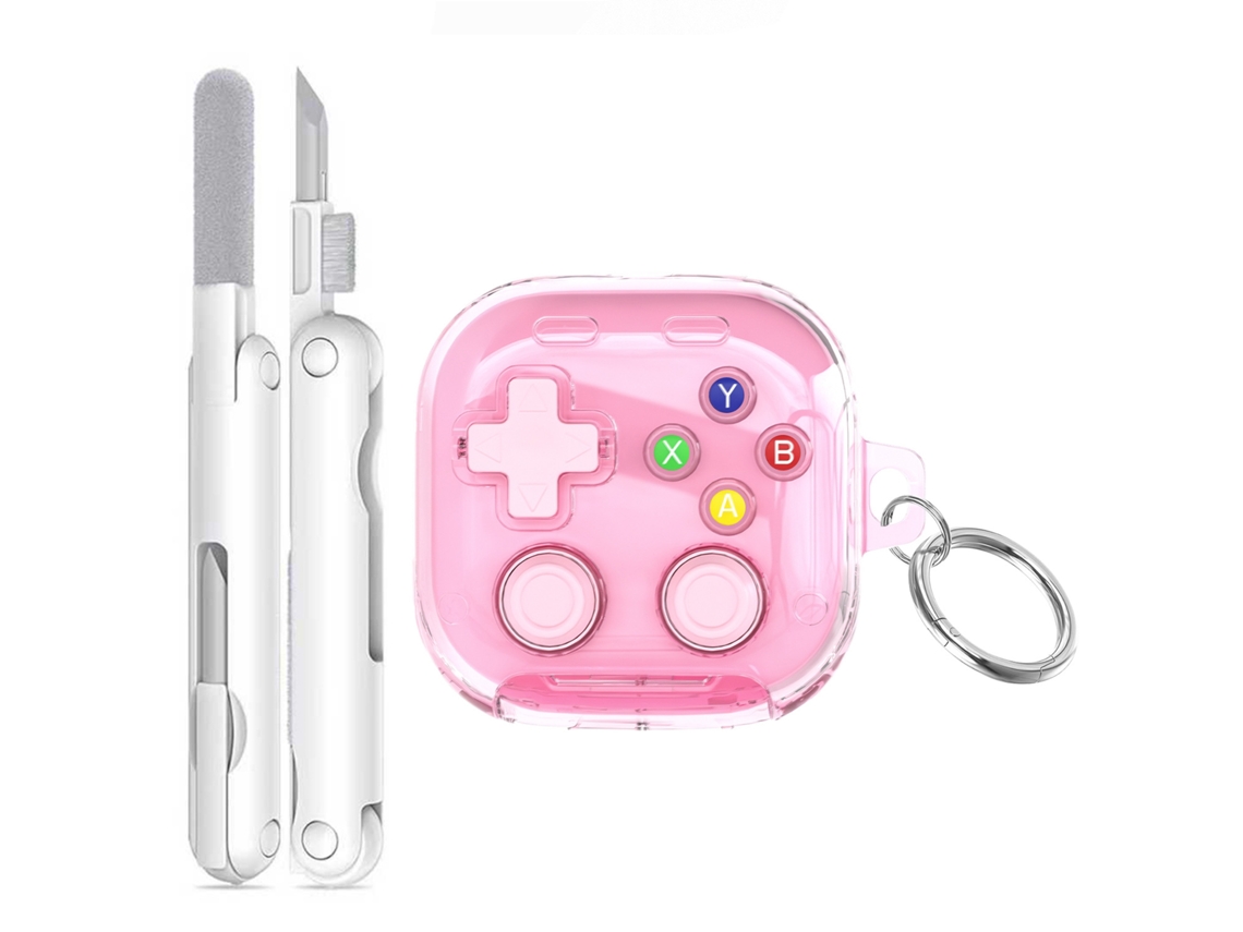 Capa CZHHMART para Samsung Buds 4/4 Pro com Caneta de Limpeza (rosa transparente)