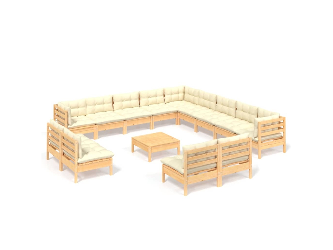 Garden Lounge Set, Garden Lounge Sets Vidaxl Creme Madeira De Pinho (n/a)