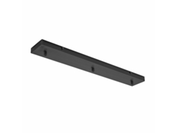 Rosácea De Teto Retangular Em Metal Alice Preto Ip20 Para Luminárias Suspensas Base De Teto Moderna, Conexão Central, Fácil Instalação Gea Luce