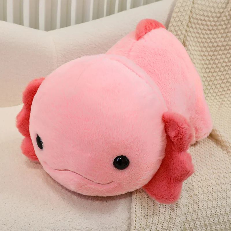 Brinquedo de Pelúcia Fofo de Axolote Bebê Salamandra de Desenho Animado MDUG (rosa, 45cm)