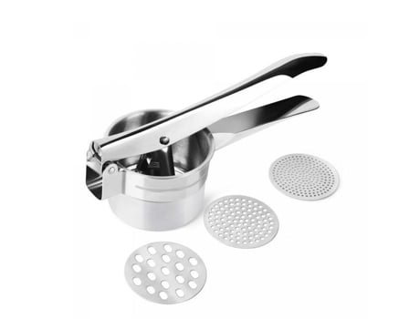 Espremedor De Batatas Em Aço Inoxidável Herzberg Hg8111 Branco