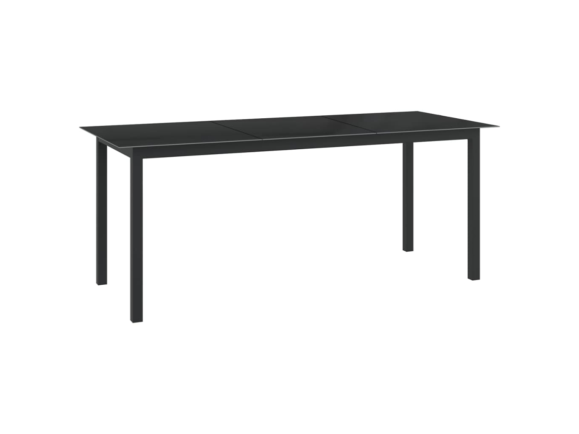 Mesa De Jardim Em Alumãnio E Vidro 190x90x74 Cm Preto DKD HOME DECOR
