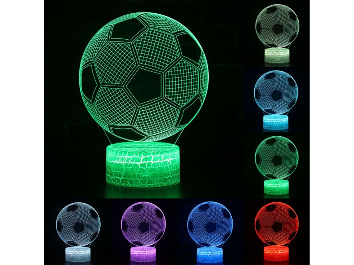 Bola De Futebol Bola De Futebol 3d Ilusão Visual Nightlight Hable Hable Lamp Decor*