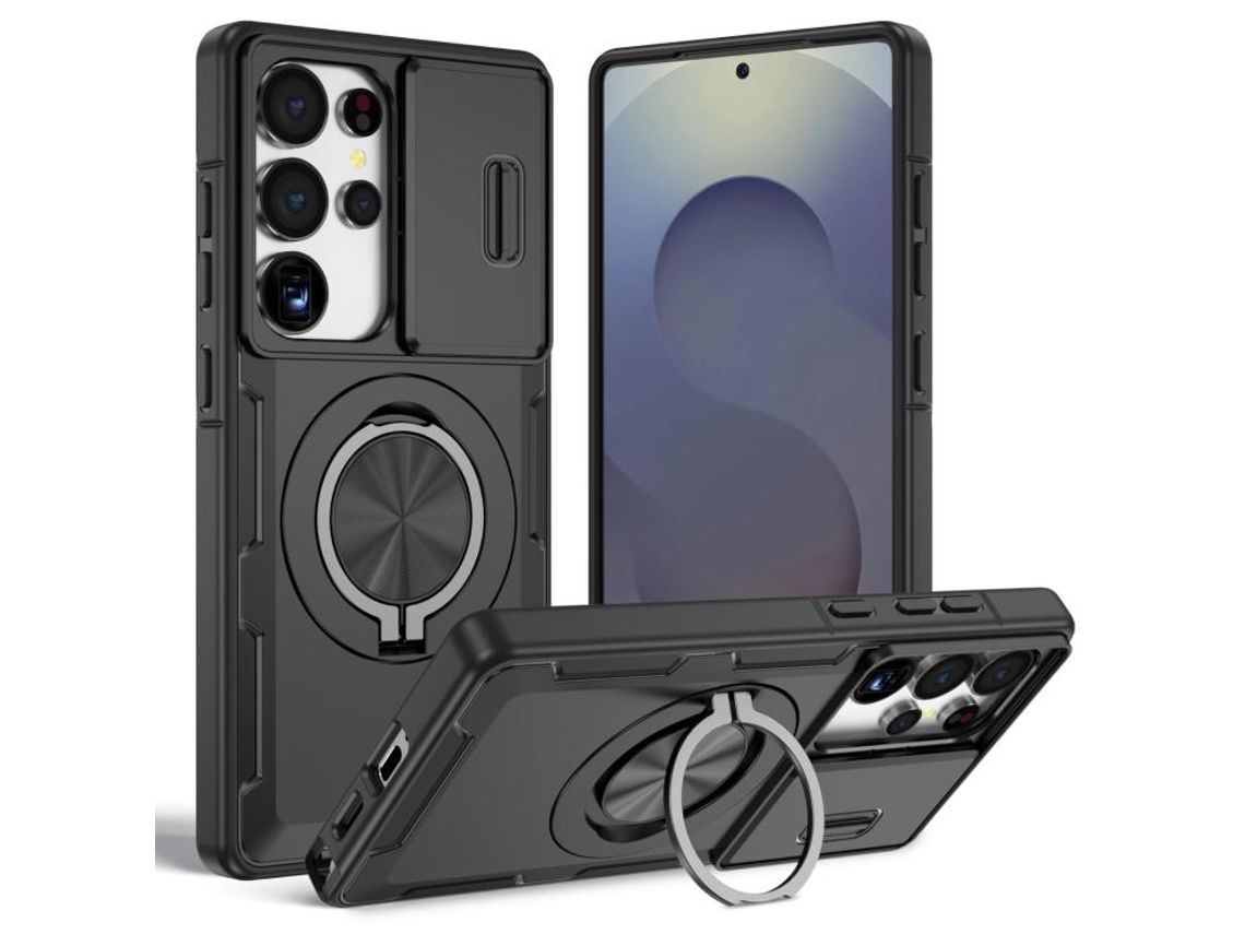 Capa Zruxe Compativel Com Samsung Galaxy S25 Ultra 5g (magsafe - Suporte Giratorio - Preta)