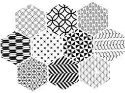 10 Adesivos Hexagonais Antiderrapantes, Superfície Lisa, Sem Rebarbas, Pvc, Pacote Com
