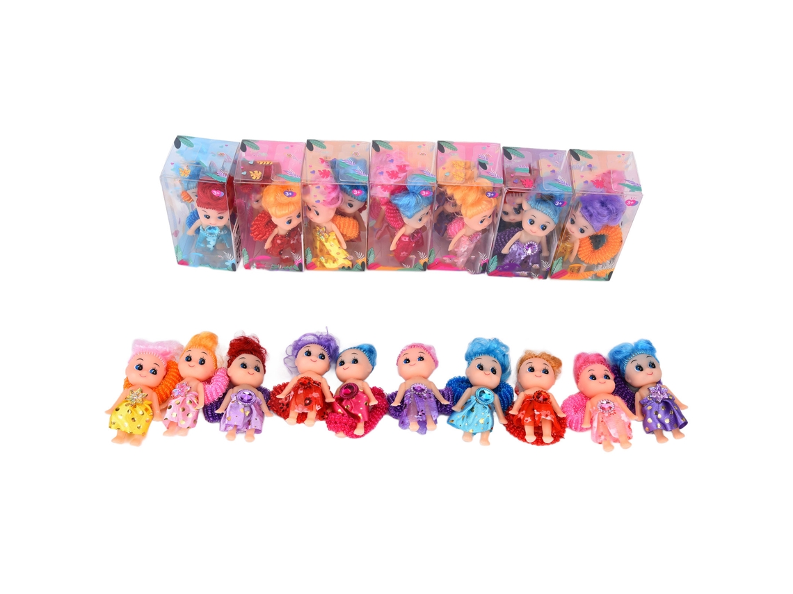 Primerox 24pcs Mini Boneca Exquista Pvc Menina Brinquedo Trajes Decorativos Aniversário Presente 3+