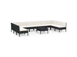 Garden Lounge Set, Garden Lounge Sets Vidaxl Preto Rattan / Vime (n/a)