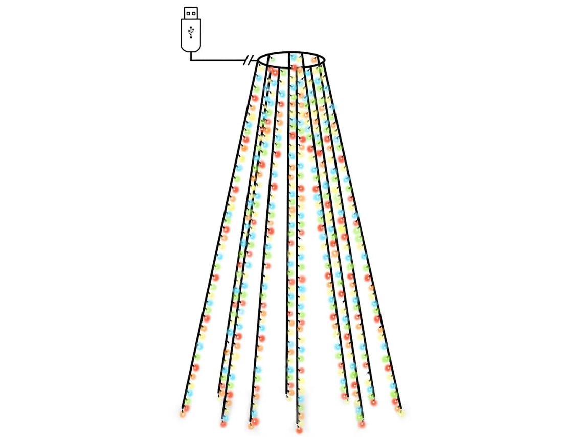 Tree Light, Tree Lights Vidaxl Multicolor Pvc (400 Cm)