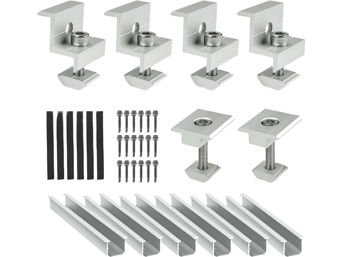 Kit De 6 Suportes De Montagem Para Painéis Solares Em Telhados Planos, Telhados Inclinados, Telhados De Concreto,