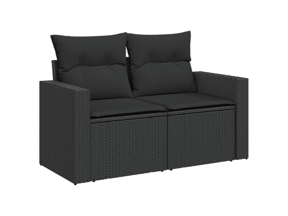 Maison Exclusive - Sofá De Jardim Com Almofadas, 2 Lugares, Vime Sintético Preto