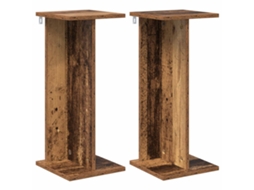 Conjunto 2 Suporte Para Plantas De Interior Vidaxl Castanho Derivados De Madeira (25 X 25,5 X 60,5 Cm)