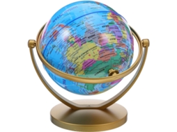 Globo Giratório De 20 Cm Com Base Dourada, Mapa Hd À Prova D' Água, Mini Decorativo Para Escritório E Sala De