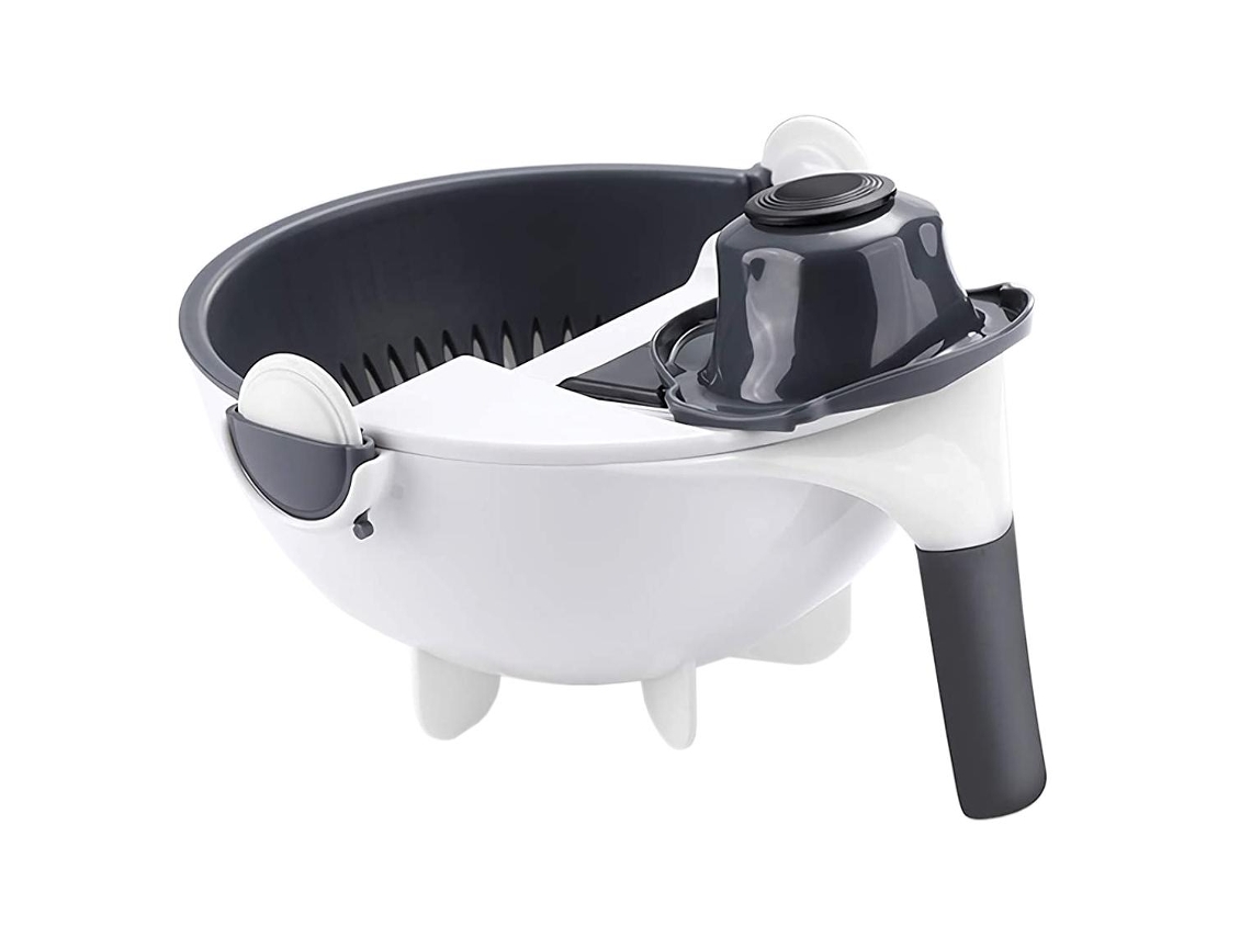 Lurelia Mandolina Multifuncional Ajustável, 9 Em 1, Lâminas Inoxidáveis, Recipiente Incluído, Para Legumes