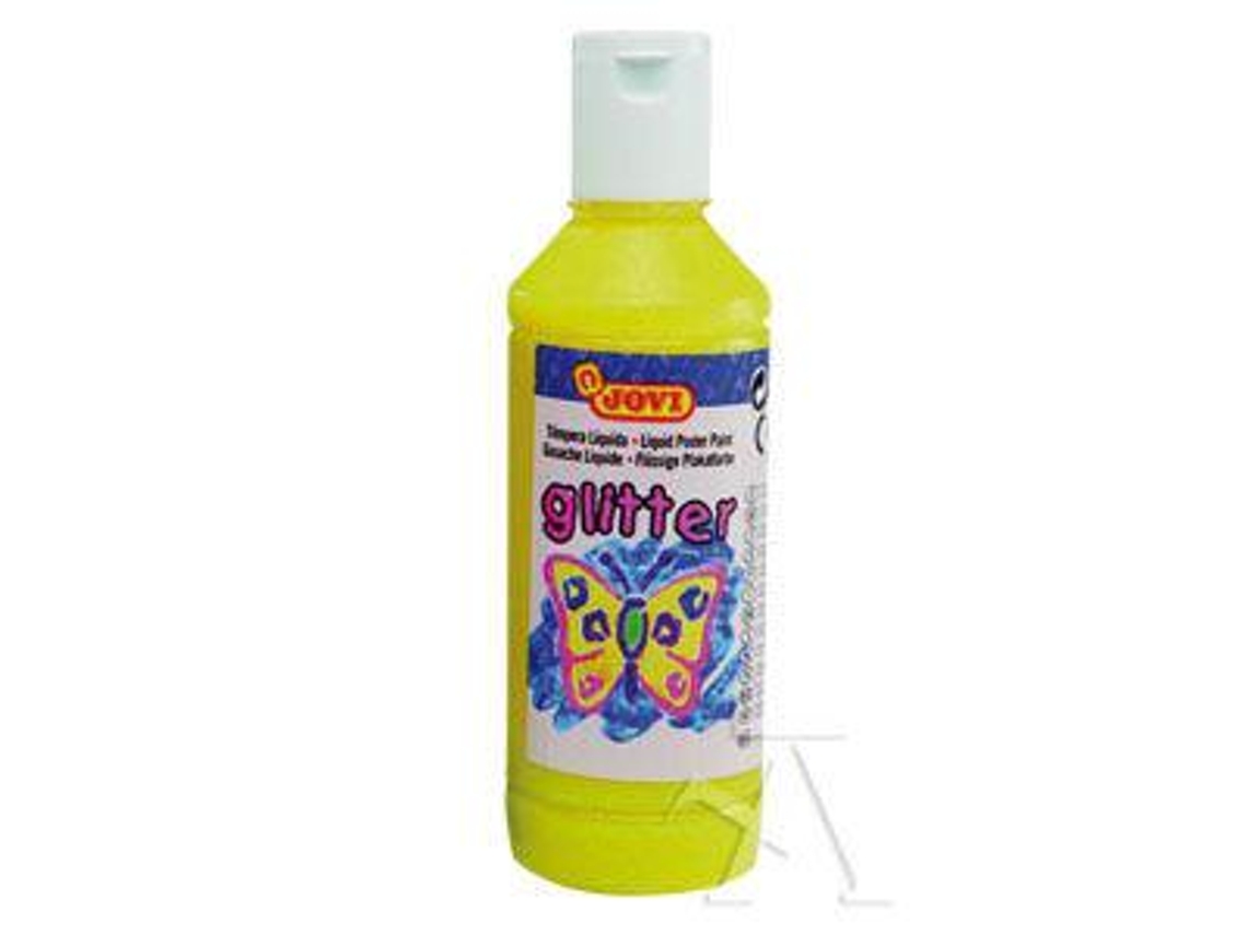 Bote Tempera Liquida Glitter Jovi 250Ml Amarillo
