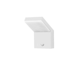Luminária de parede LED IP54 18W com sensor, branca 2200K/2700K/3000K, sensor de movimento e sensor crepuscular.