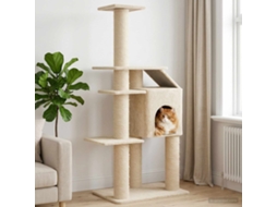 Vidaxl Árvore Com Postes De Sisal Creme 183 Cm