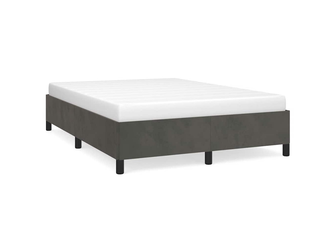 Estrutura de Cama sem Colchão em Cinza Escuro 137x190 cm Veludo MAISON EXCLUSIVE