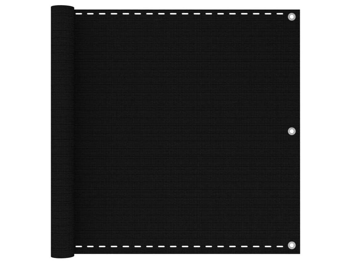 Vidaxl Tela De Varanda 90x500 Cm Pead Preto
