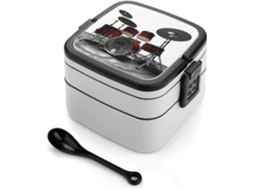 Conjunto De Recipientes Bento Box Retangulares Camada Dupla, Empilháveis, Com Design Minimalista Moderno E À Prova De
