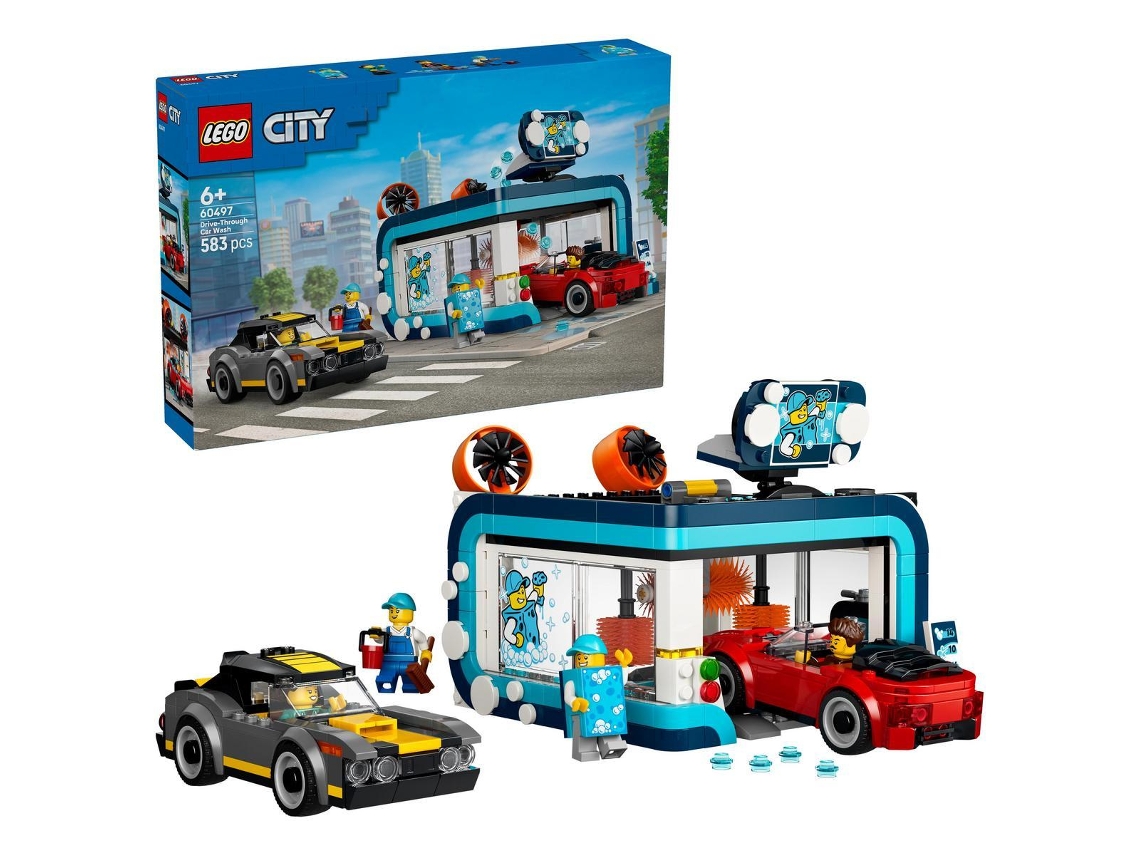 Lego® 60497 City - Túnel de Lavagem de Carros com 2 Carrinhos de Brinquedo