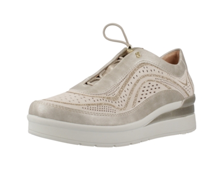 Sapatos de Mulher STONEFLY Cream Laminated Velou Tecido Bege (37)