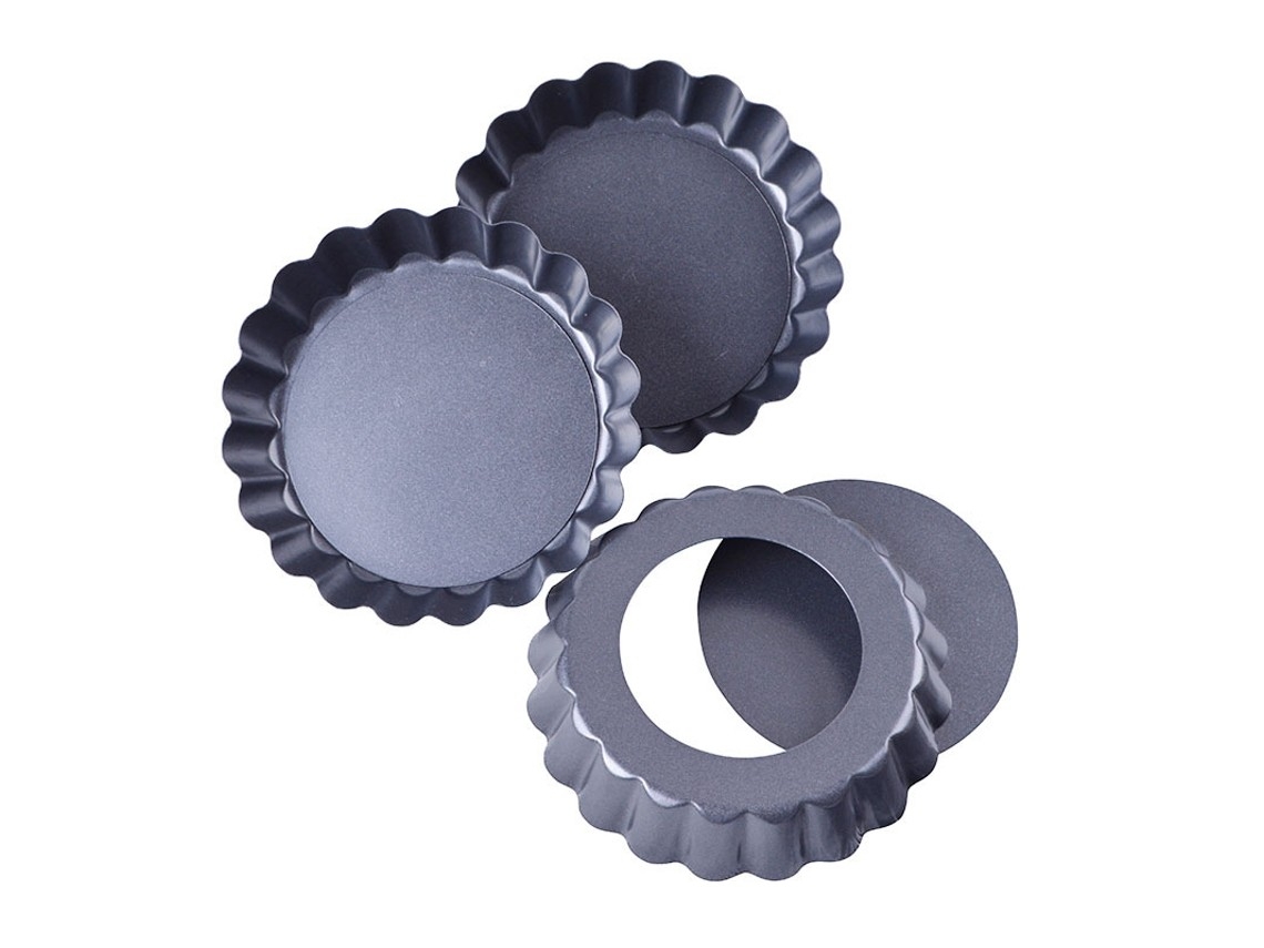 Uma Forma De Fundo Removível Antiaderente Compacta E Prática De 7,6 Cm (3 Polegadas) Para Mini Tortas E Pastéis.