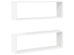 Conjunto de 2 Estantes Parede Cúbicas Deriv. Madeira Branco MAISON EXCLUSIVE 80x15x26,5 cm