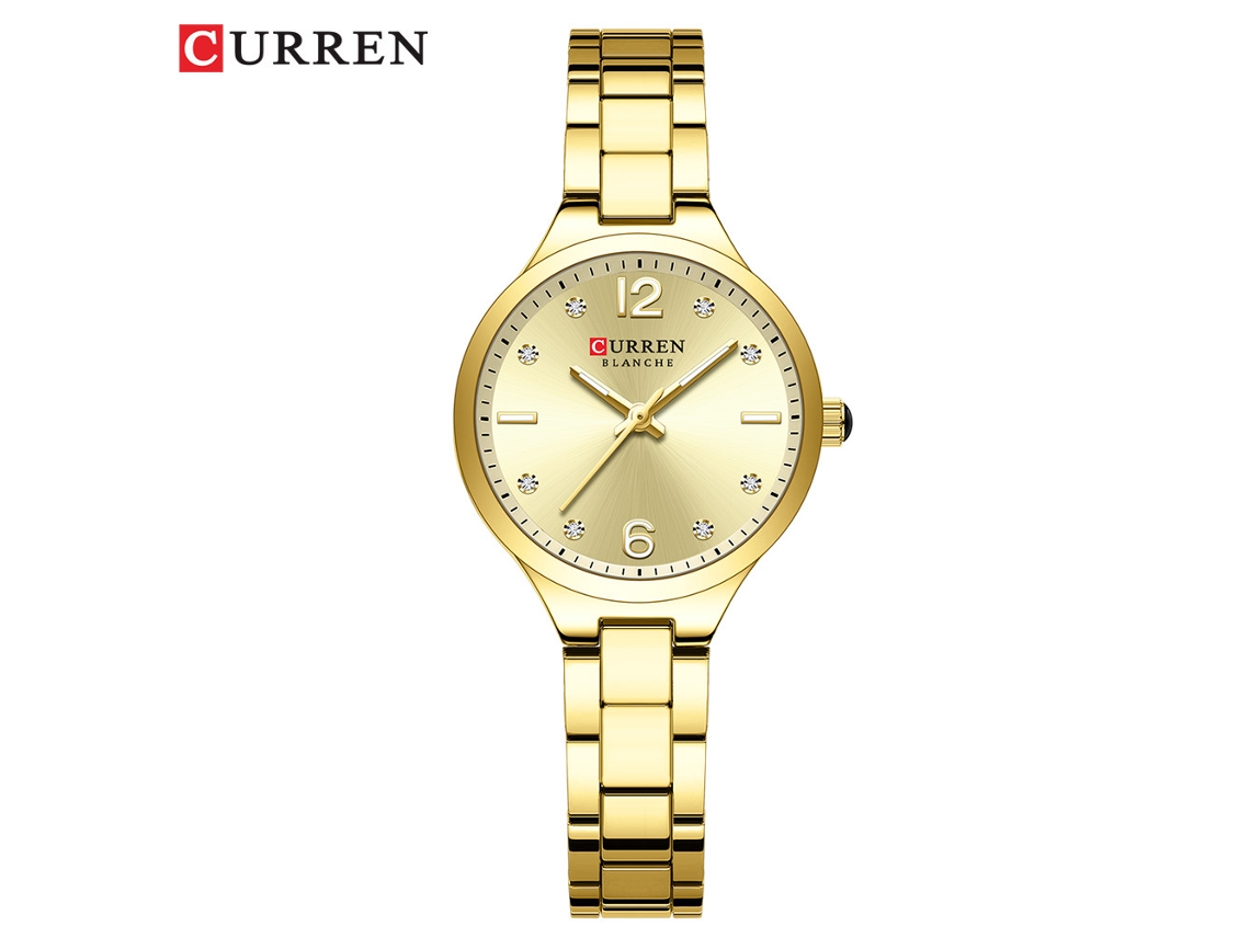 Relógio de Quartzo Feminino de Luxo com Mostrador Pequeno e Elegante. MDUG (todo Dourado)