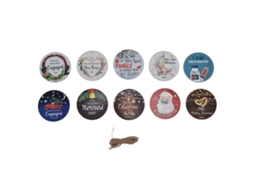 10pcs pendentes de natal de madeira com padrões bonitos para decorar árvore e presentes