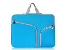 Bolsa Interior Azul Para Portátil 14 Polegadas, Dois Bolsos Frontais, Neoprene Anti-choque Com Pega