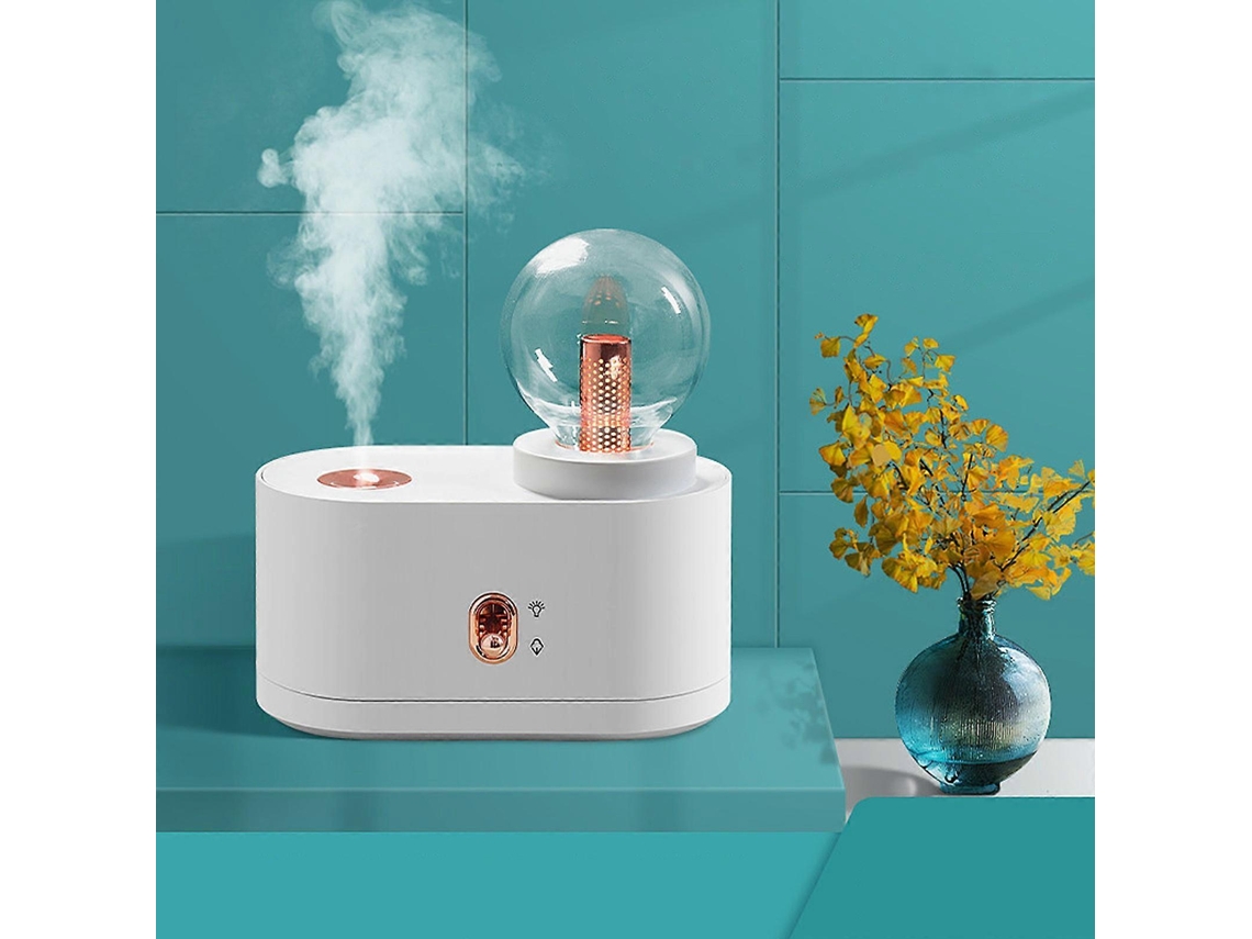 Umidificador silencioso para casa, atomizador pequeno, recarregável via USB, luz noturna para quarto Flye241180 Branco Brilvibera