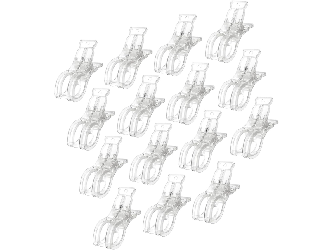 15 Prendedores De Acrílico Reforçados Com Mola Metal Para Tecidos, Balões, Decoração, Prendedores De Roupa Grandes