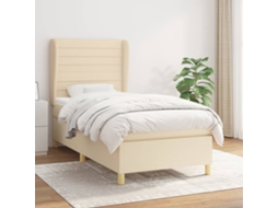 Vidaxl Cama Com Molas/colchão 90x200 Cm Tecido Cor Crème