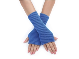 Luvas de Malha Alongar Pulso Sem Dedos Luvas de Inverno Meio Dedo Elásticas Manter Quente Luvas para Meninas Adolescentes Ciclismo Branco TAISHENGDA
