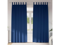 Vidaxl Cortinas Blackout Com Argolas 2 Pcs Azul Escuro 245 X 140 Cm