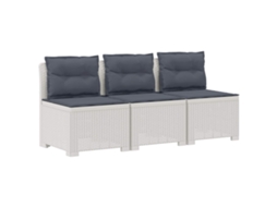 Maison Exclusive - Sofá De Jardim 3 Lugares Com Almofadas Visual Rattan Pp Branco