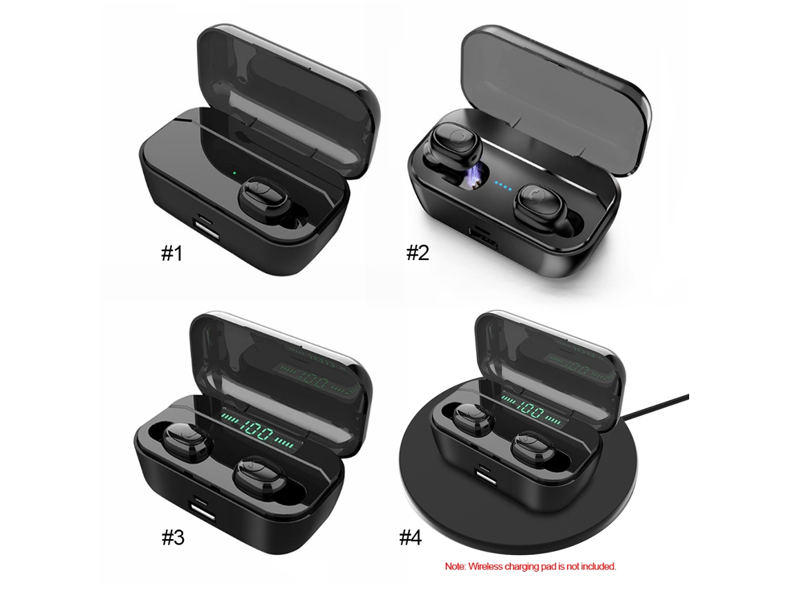 Aetheria fone de Ouvido Tws Bluetooth 5.0 com Microfone Duplo, Carregamento Sem Fio e Tela de Bateria Digital