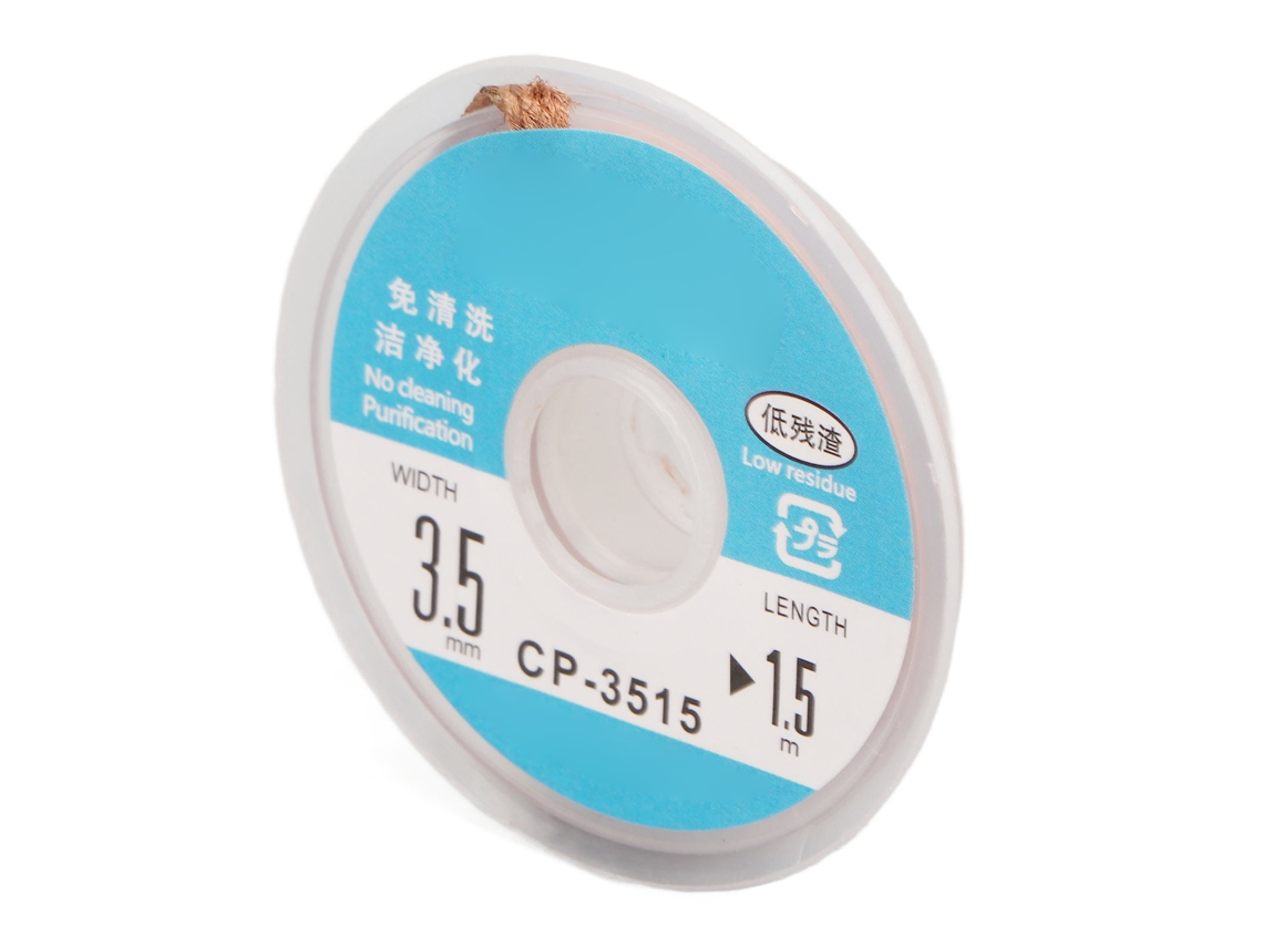 Fita De Dessoldagem Laxiscreed Com Baixo Resíduo Para Remoção De Tin Sem Necessidade De Limpeza