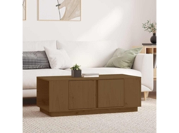 Vidaxl Mesa De Centro 110x50x40cm Madeira De Pinho Maciça Castanho Mel