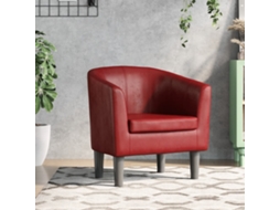 A Poltrona Couro Artificial Vermelho Tinto Wsd875974 Adorável Casa