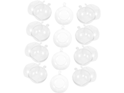 Conjunto de 12 Enfeites de Natal em Acrílico Transparente para Pendurar GOKOCO