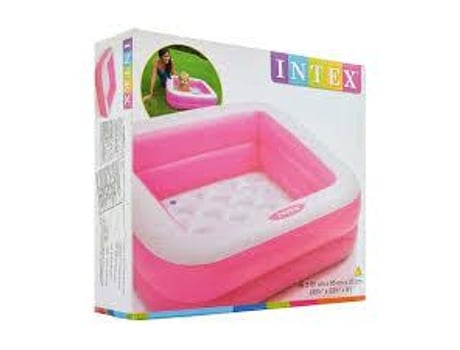 Piscina Insuflável Quadrada Para Crianças Cor de Rosa