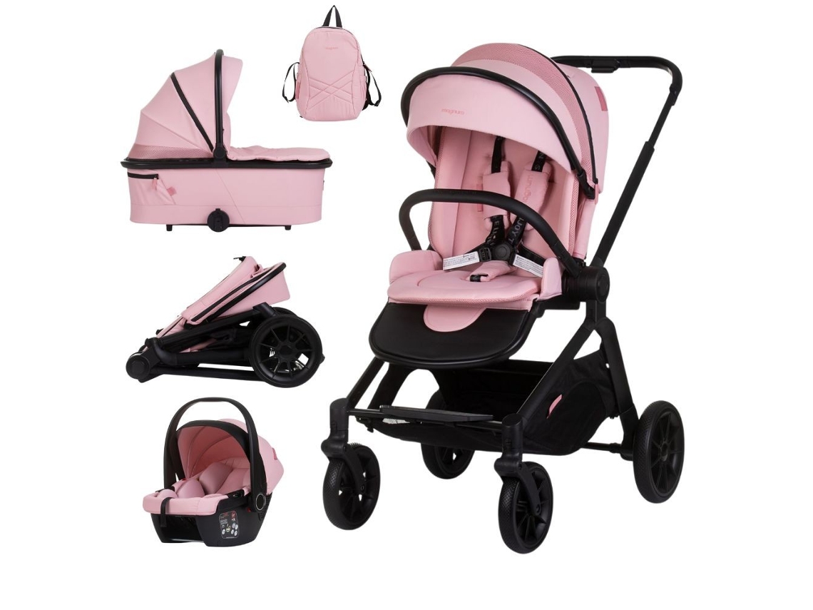 Carrinho De Bebé Trio Magnum Até 22 Kg De Peso Chipolino - Marshmallow
