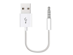 Usb a 3.5mm Jack Data Sync Charge Cabo para Ipod Shuffle 1ª a 6ª geração, 10cm branco XIAOMOYU