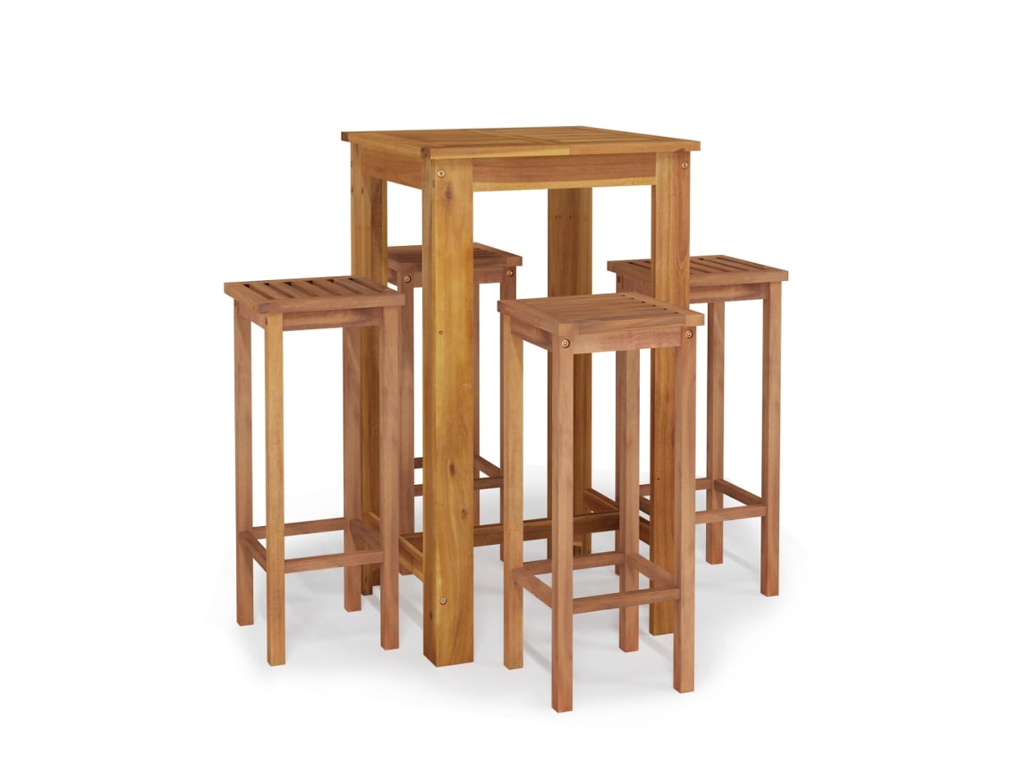 Conjunto de 5 Bar para Jardim Madeira de Acácia Maciça MAISON EXCLUSIVE (90x200 cm)