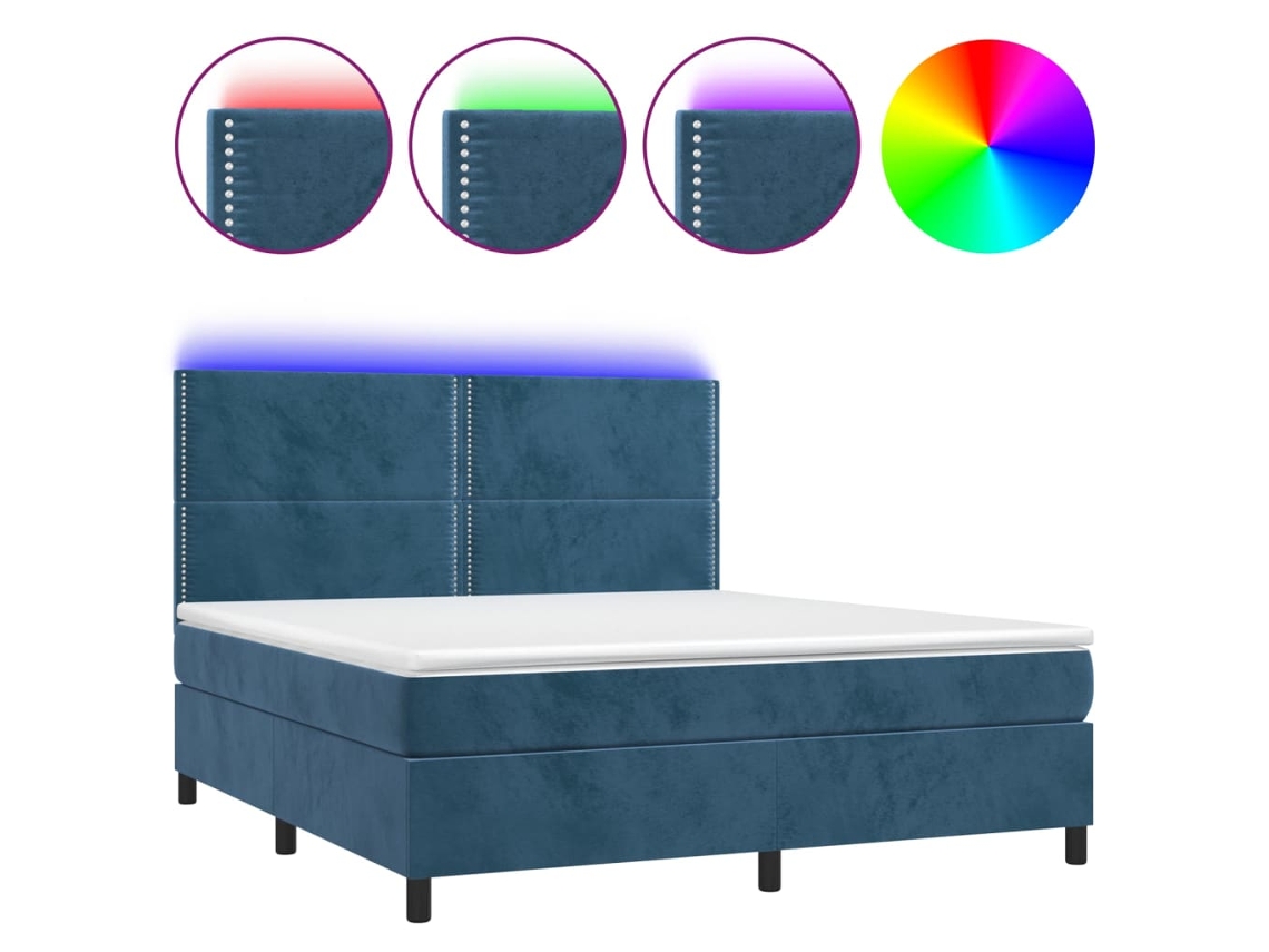 Box Spring Bed, Box Spring Beds Vidaxl Azul Veludo (160 X 200 Cm)
