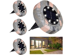 Conjunto de 4 Luminária Solar de Solo para Exterior AQUAFORGE