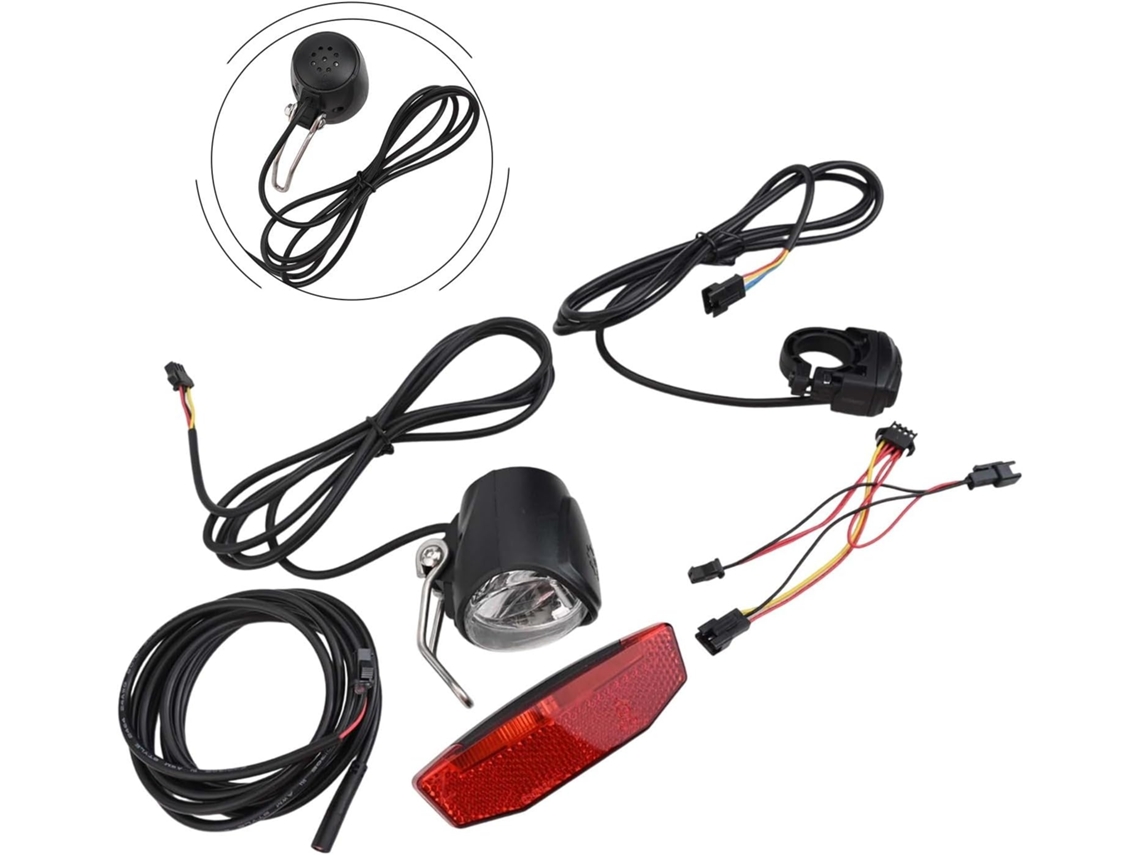 Conjunto De Luzes Dianteiras E Traseiras Para Bicicleta Elétrica,